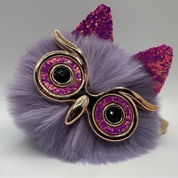 Plush Owl Fur Keychain bag charm - Picture 3 of 9